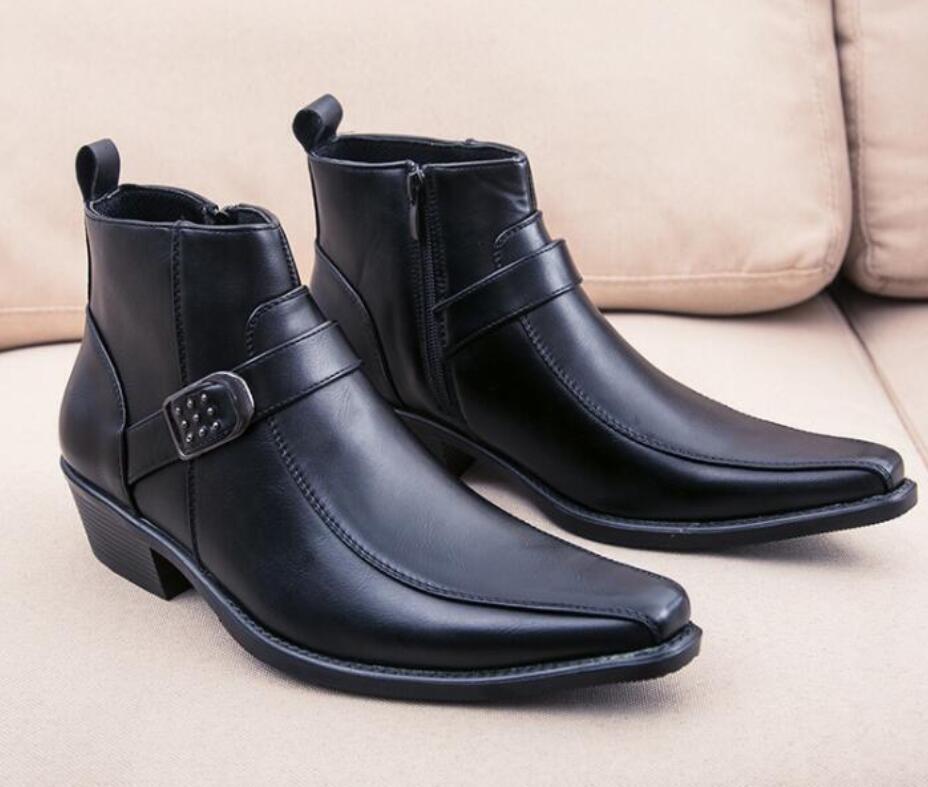 ショートブーツ メンズ ウエスタンブーツ ワークブーツ ミリタリーブーツ 作業(yè)靴 エンジニアブーツ 24.5cm~27cm*ブラウン