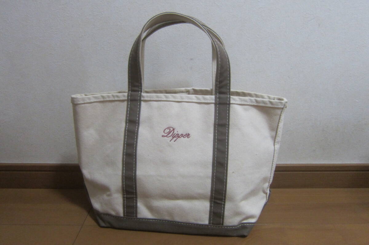 【保存版】 L.L.Bean エルエルビーン O2501E アイボリー系×カーキ系 アメリカ製 帆布 キャンバス トートバッグ かばん その他