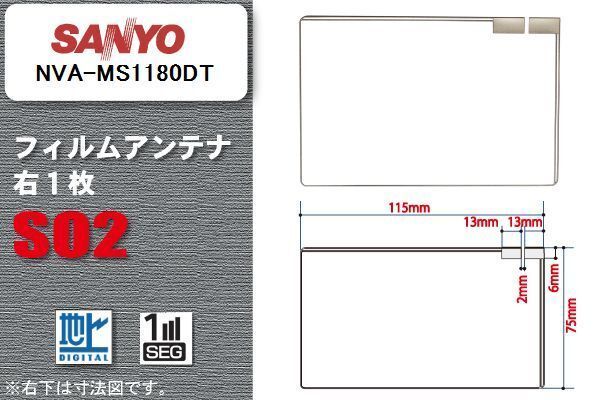 地デジ サンヨー SANYO 用 フィルムアンテナ NVA-MS1180DT 対応 ワンセグ フルセグ 高感度 受信 高感度 受信