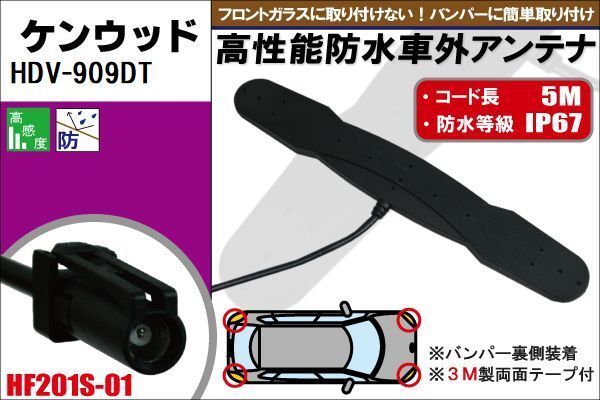 防水アンテナ フィルムレス ケンウッド KENWOOD 用 HDV-909DT 車外取り付け バンパー 里設(shè)置 フロントガラス 車 アンテナケーブル コード
