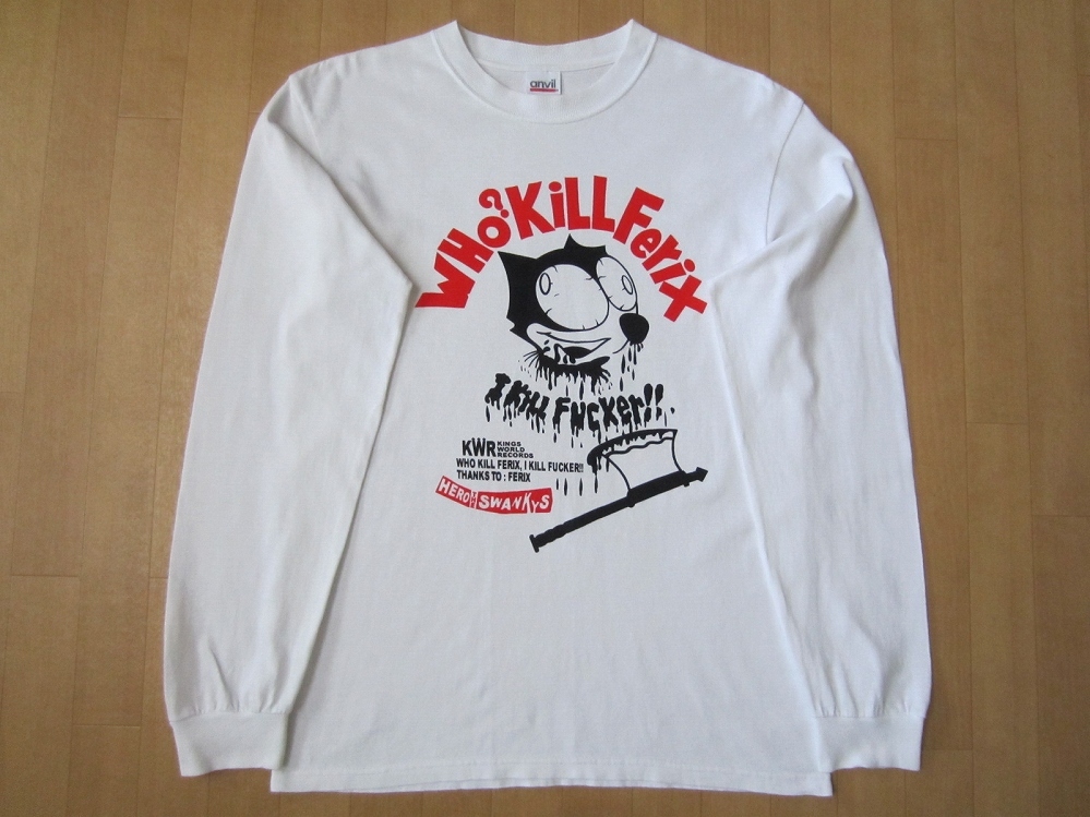 00's THE SWANKYS WHo? KiLL Ferix 長袖 Tシャツ S スワンキーズ フィリックス ロンT ハードコア パンク ノイズコア KWRバンド ロック 古着 Tシャツ