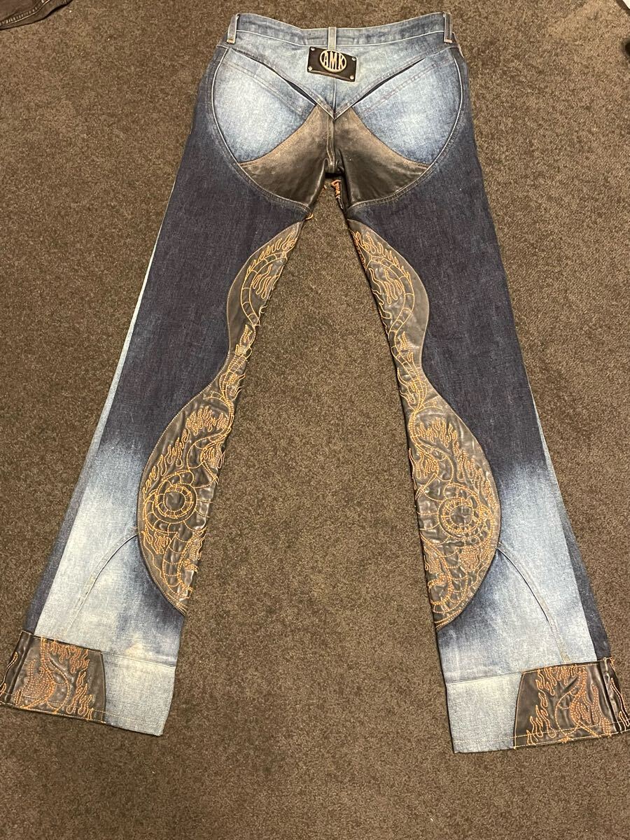 Andrew Mackenzie アンドリュー マッケンジー バタフライ刺繍デニム size 44 led rechwe Veronica 伊利篤 ALM South Paradiso keto_画像2
