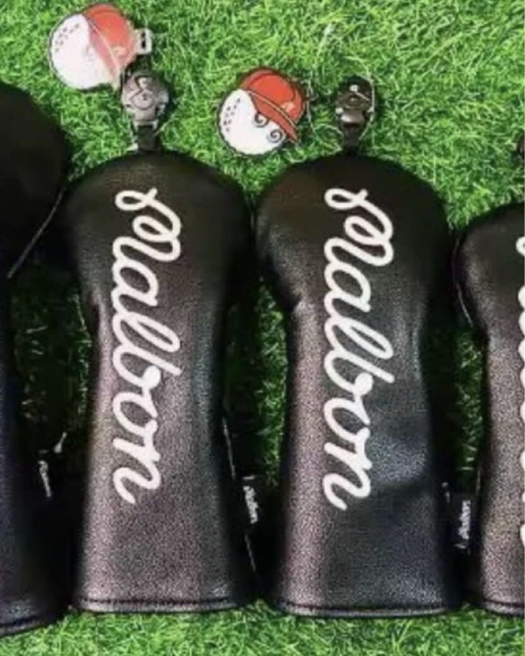 2本 フェアウェイウッド 黒 MALBON GOLF ヘッドカバー マルボンゴルフ マルボン