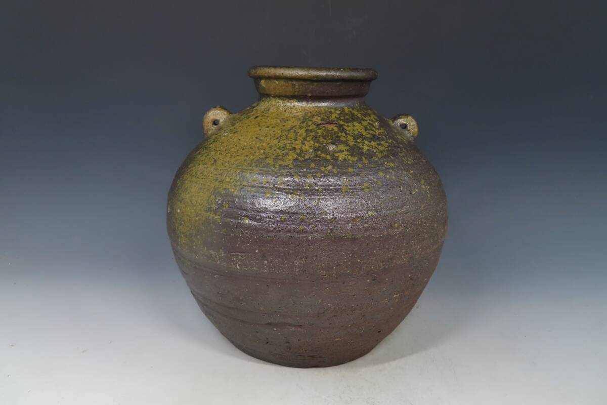 古備前 鳶口団子耳壺 花生(室町末期)(本物保証)(花器、壷 古備前 鳶口団子耳壺 花生(室町末期)(本物保証)(花器、壷