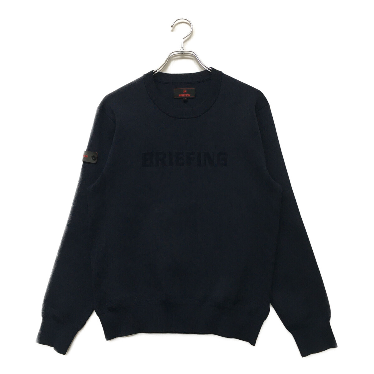 coco 中古【値下げ】ブリーフィング BRIEFING メンズ セーター S ネイビー 紺 地模様 取り外し可能ワッペン付き K6937 その他