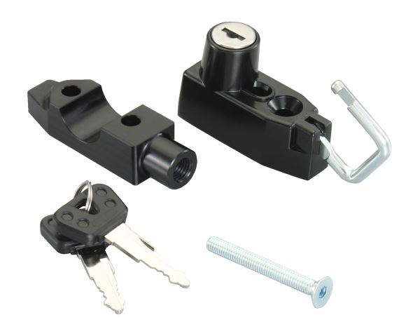 PCX150/160(KF47/KF30/KF18/KF12)用 ヘルメットホルダー/ヘルメットロック(M10ミラー穴取付/ブラック)｜キタコ