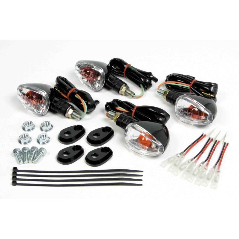 Dトラッカー125/KLX125(LX125C/D)用 ストリームラインウインカーセット(ブラックボディ/前後セット)|タケガワ/武川_画像1