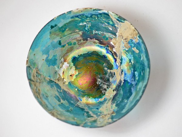 *. тяпка . tonbodama * супер выгода сломан! Древний Рим n стакан половина прозрачный изумруд голубой радуга цвет серебряный ..( калибр примерно 11.8Cm) серебряный .[ бесплатная доставка ][AB19043]