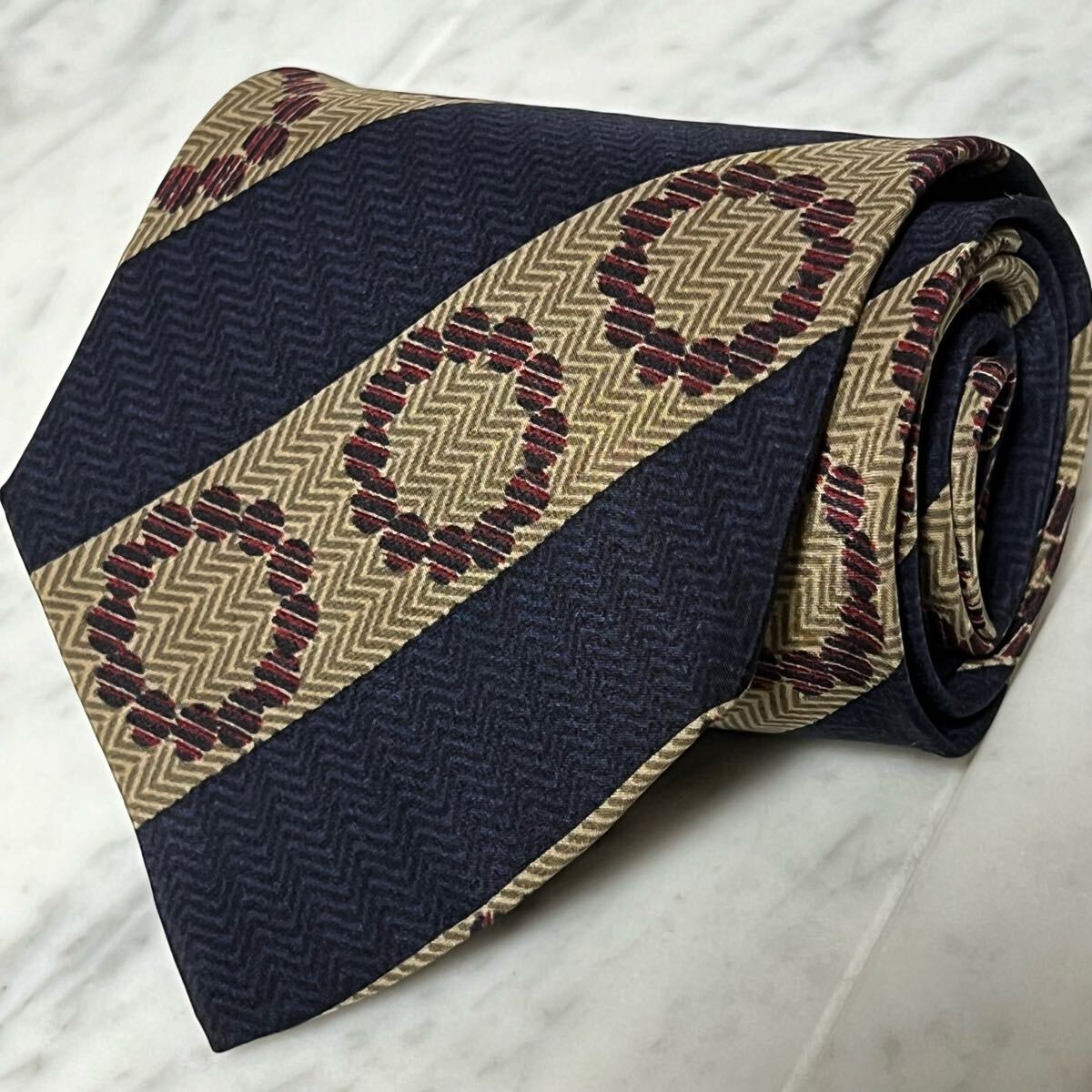 770円～ ARMANI ネクタイ ストライプ ネイビー ドット 総柄 (B11)