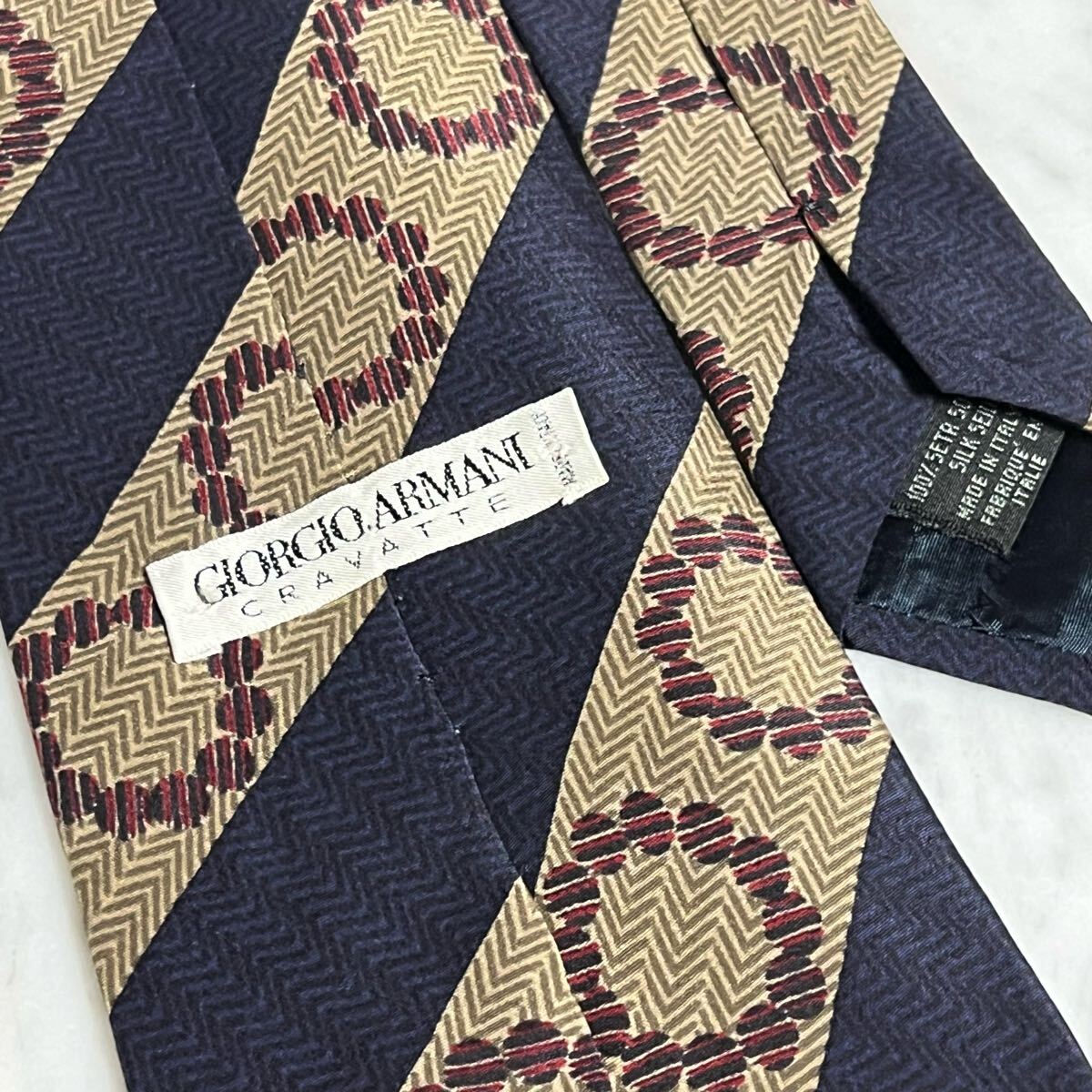 770円～ ARMANI ネクタイ ストライプ ネイビー ドット 総柄 (B11)
