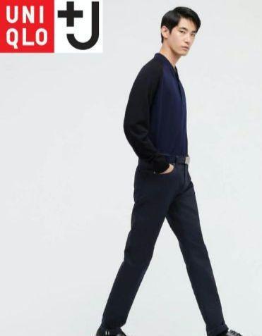 ★ほぼ未使用 UNIQLO ジルサンダー コラボ デニム +J セルビッジスリムフィットストレートジーンズ 29 カジュアル ブランド ユニクロ