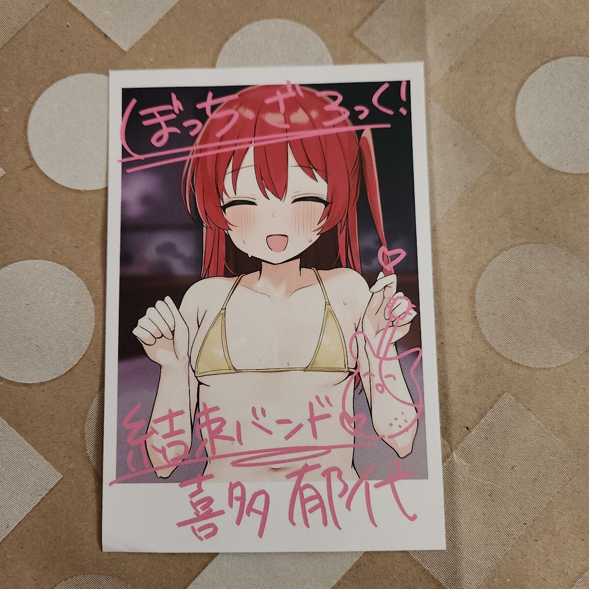 C104 ろうか チェキ風イラストカード 喜多郁代 ぼっち・ざ・ろっ C104 ろうか チェキ風イラストカード 喜多郁代 ぼっち・ざ・ろっ