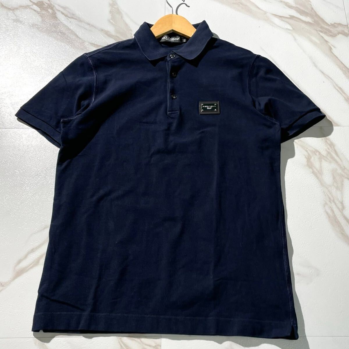希少✨ドルチェアンドガッバーナ メタルロゴプレート メンズ ポロシャツ 52 極美品/希少XL○DOLCE＆GABBANA ドルチェ＆ガッバーナ【最高級