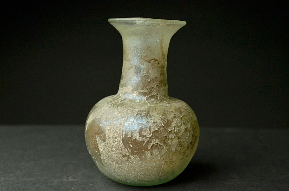 完品修復なしアンティークローマンガラス花瓶