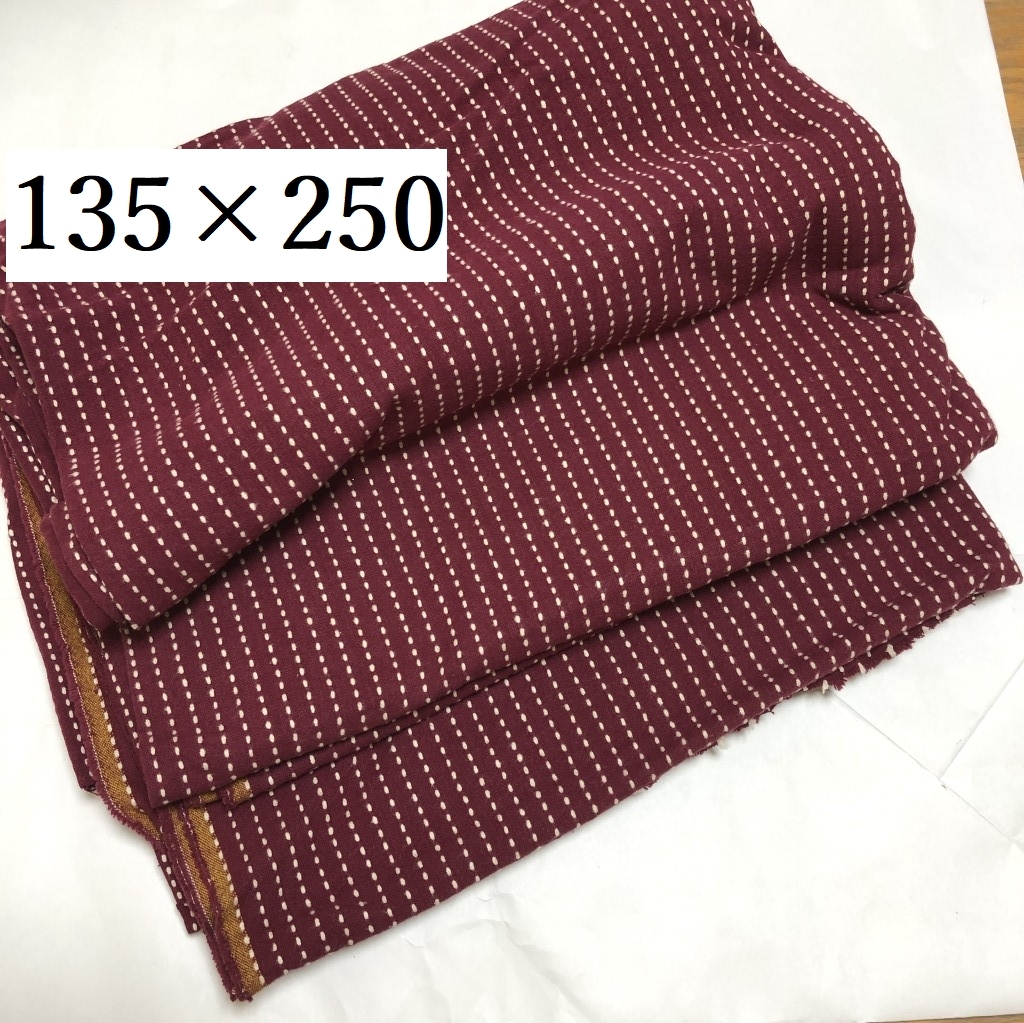織物 織 生地 厚手 冬物　えんじ 135×250