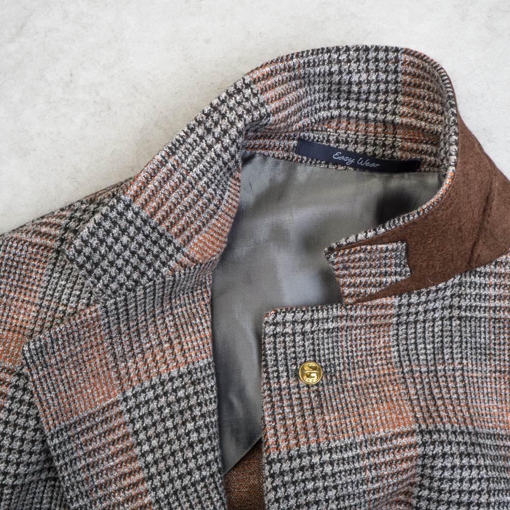 イタリア老舗★新品 PAOLONI コットン ニット ジャージー ジャケット グレンチェック 50 送料無料 メンズ サルトリア パオローニ チェック_画像5