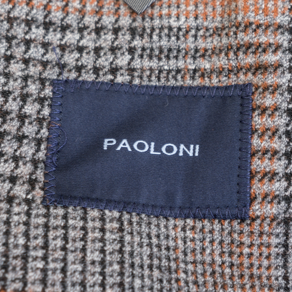 イタリア老舗★新品 PAOLONI コットン ニット ジャージー ジャケット グレンチェック 50 送料無料 メンズ サルトリア パオローニ チェック_画像8