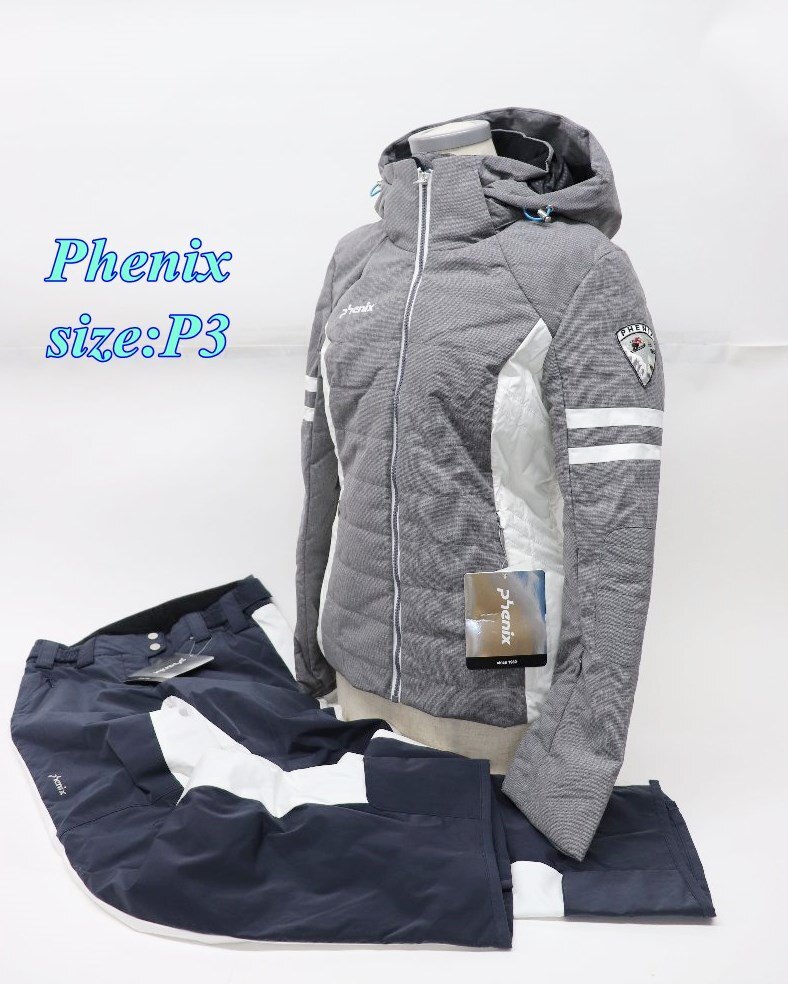 フェニックス レディース スキージャケット&パンツ セットアップ P3 グレー×ネイビー ジャケット:ET6820T60 R2502-013