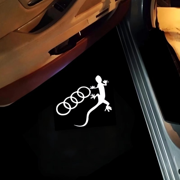 2個 アウディ Audi カーテシ ライト ドアランプ ウェルカム ゲッコー フォーリングス ヤモリ トカゲ LED ロゴ投影ライト スポーツバック