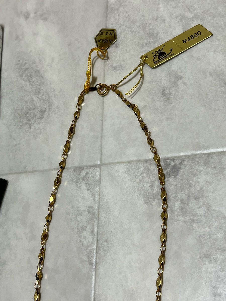  новый товар gold necklace 18kGP Gold колье 43CM BIHO YOKOHAMA