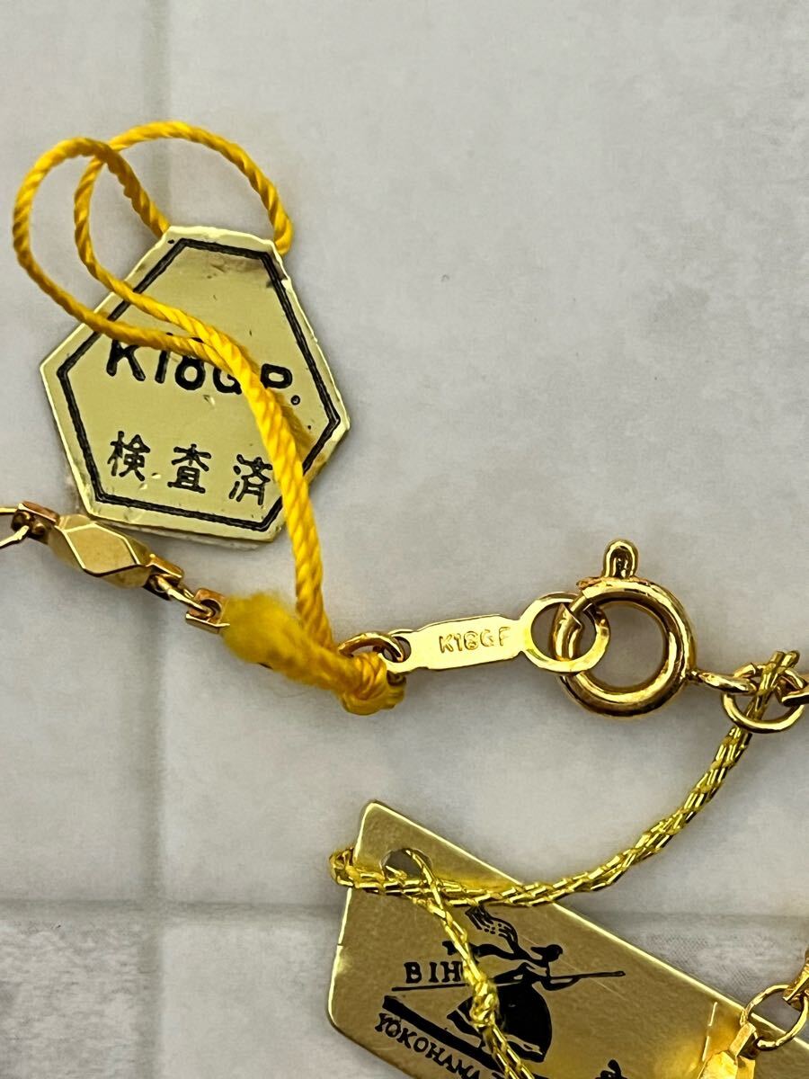  новый товар gold necklace 18kGP Gold колье 43CM BIHO YOKOHAMA
