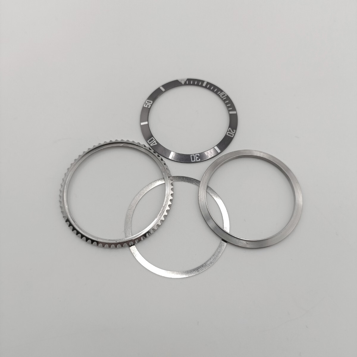 【値引出品2】 ベゼル 4點セット グレー 退色 【対応】ロレックス チューダー サブマリーナ 1680 5513 ROLEX 社外品
