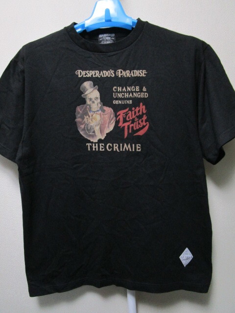クライミー　半袖Ｔシャツ?XL?黒／ブラック（日本制CRIMIEスカルドクロ骸骨プリントＴシャツルードRUDO系）