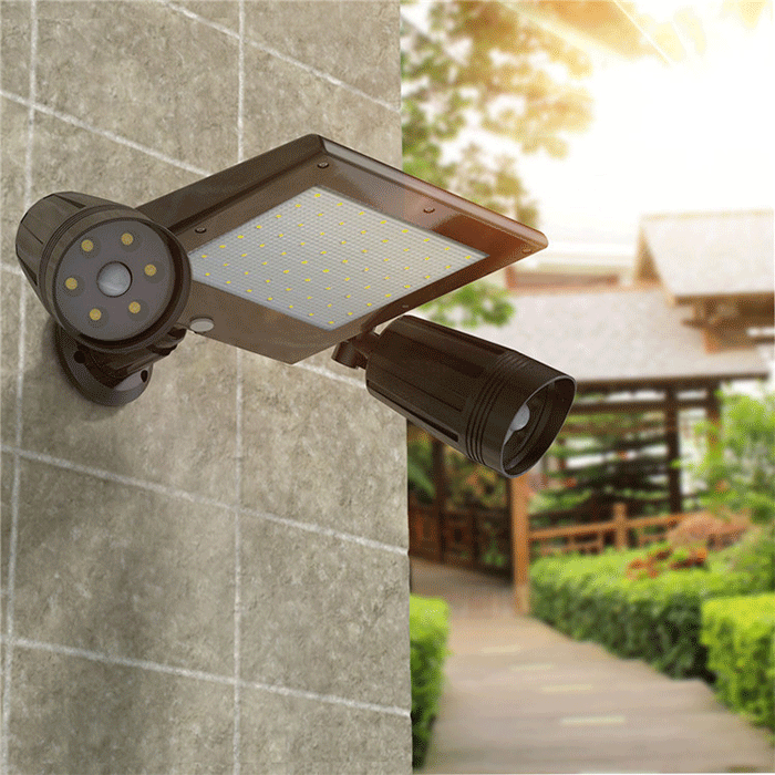 SMD2835 64LED ソーラーライト 驚きの照射力 色溫度:6000-6500K 超高輝度 防犯ライト 自動(dòng)點(diǎn)燈 屋外照明 庭先燈 駐車場(chǎng)燈
