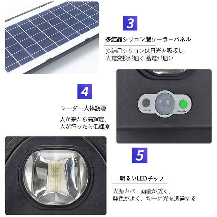 屋外照明 人感センサーライト防水 F6003 100W 1個 ソーラーライト 驚きの照射力 108LED 超高輝度 防犯ライト 庭先燈