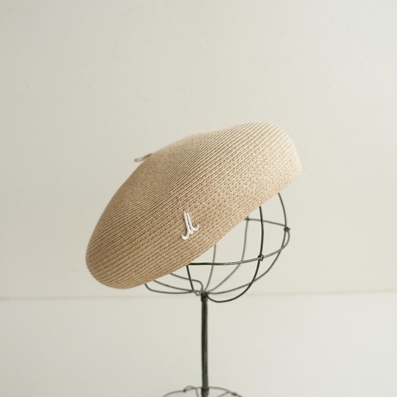 【美品/定価2.5萬】ミュールバウアー Muhlbauer *Beret hat ベレー帽*帽子ナチュラルペーパーブレード(ha33-2408-370)【01I42】