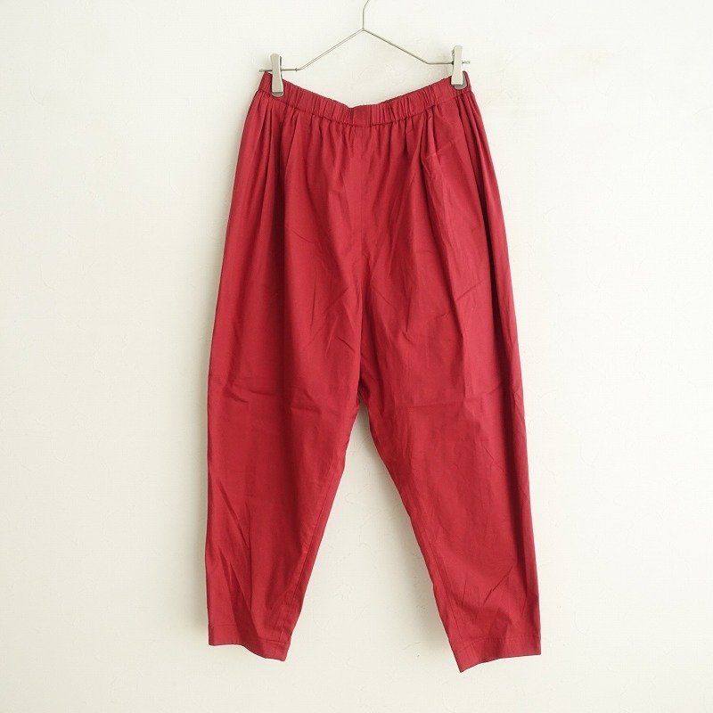 【定価5.8萬(wàn)】ミナペルホネン mina perhonen *Mila テーパードパンツ*ボトムダークレッドシルク(87-2501-98)【61B52】