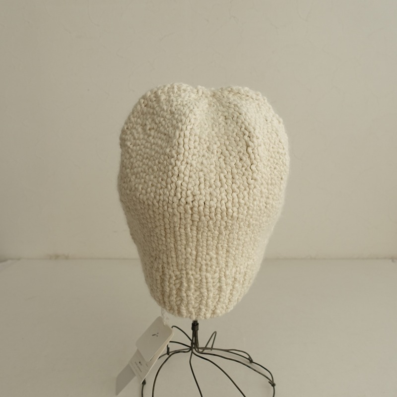 【2023AW/未使用】ミナペルホネン mina perhonen *wheatニットキャップ*ぼうしニット帽オフ白毛混手編み(ha7-2501-105)【12B52】
