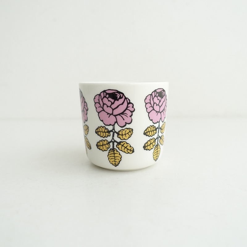 【北歐】美品/オンライン限定/マリメッコ marimekko *VIHKIRUUSU ラテマグ ピンク×イエロー*カップ【陶器】(wa84-2501-159)【22B52】