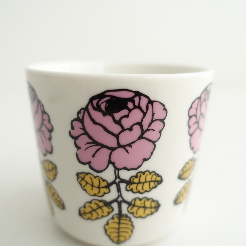 【北歐】美品/オンライン限定/マリメッコ marimekko *VIHKIRUUSU ラテマグ ピンク×イエロー*カップ【陶器】(wa84-2501-159)【22B52】