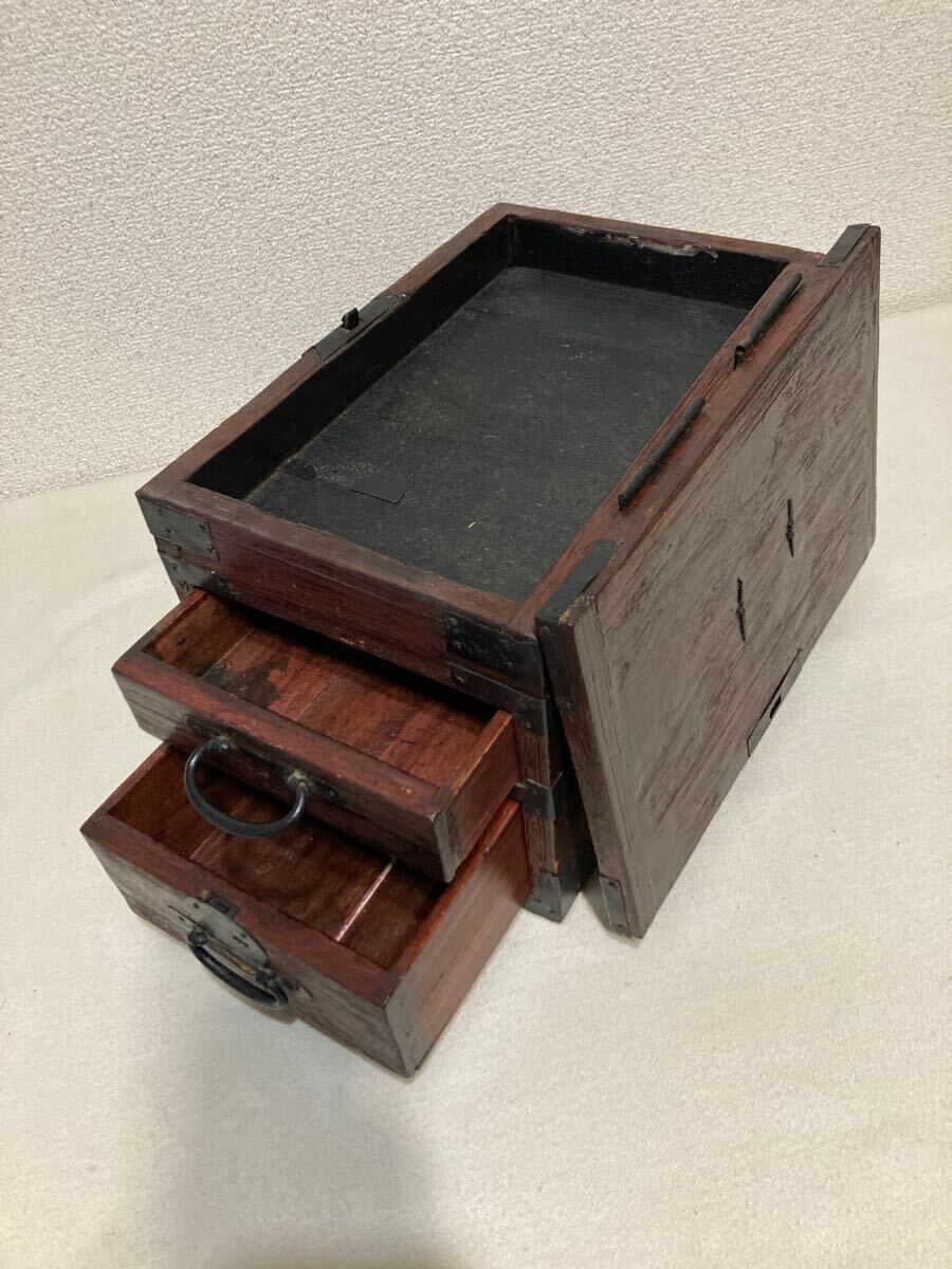 時代物 銭箱 2段 小物入れ 裁縫箱 小箪笥 船箪笥 和箪笥 硯箱 時代物 銭箱 2段 小物入れ 裁縫箱 小箪笥 船箪笥 和箪笥 硯箱