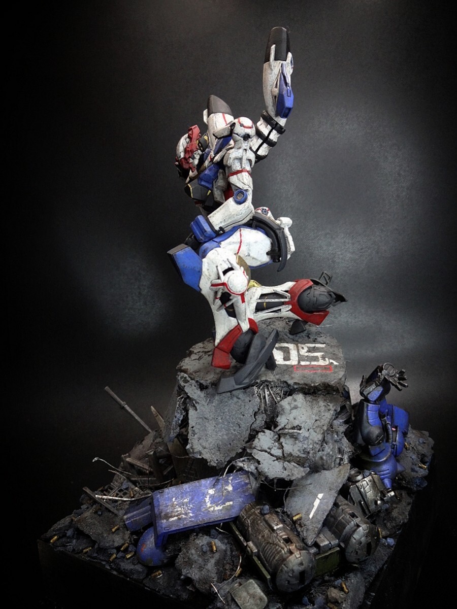ジークアクス GQuuuuuuX 塗装済み完成品 HG ジオラマベース台 ジークアクス GQuuuuuuX 塗装済み完成品 HG ジオラマベース台