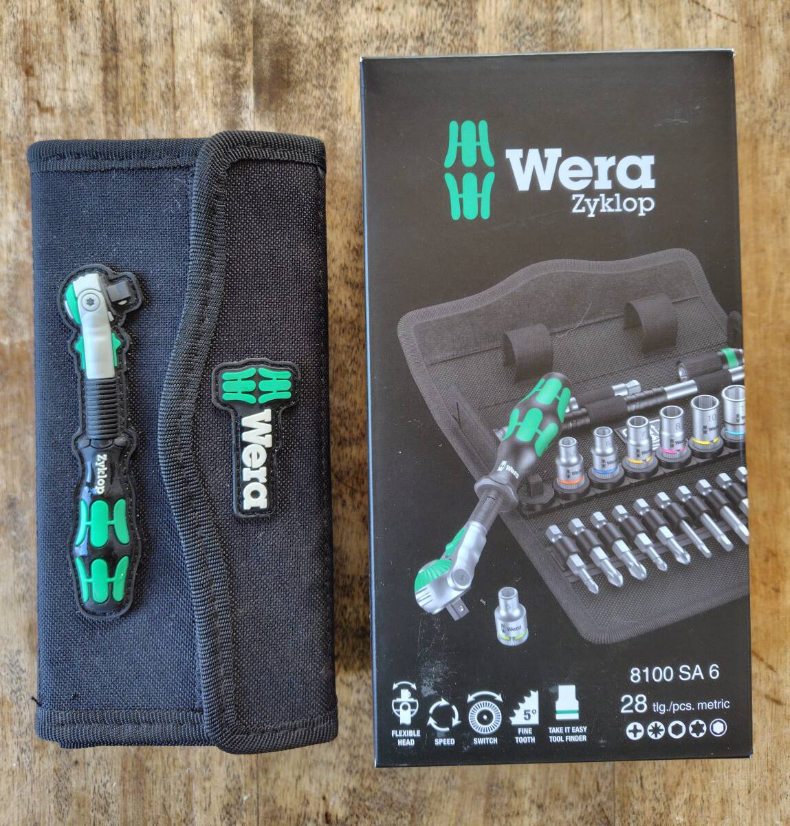 ★信頼のドイツメーカー★WERA ヴェラ★ZYKLOPソケットレンチセット★差込角1/4DR 28點(diǎn)組★コンパクトな布制ボックスに収納★ほぼ未使用