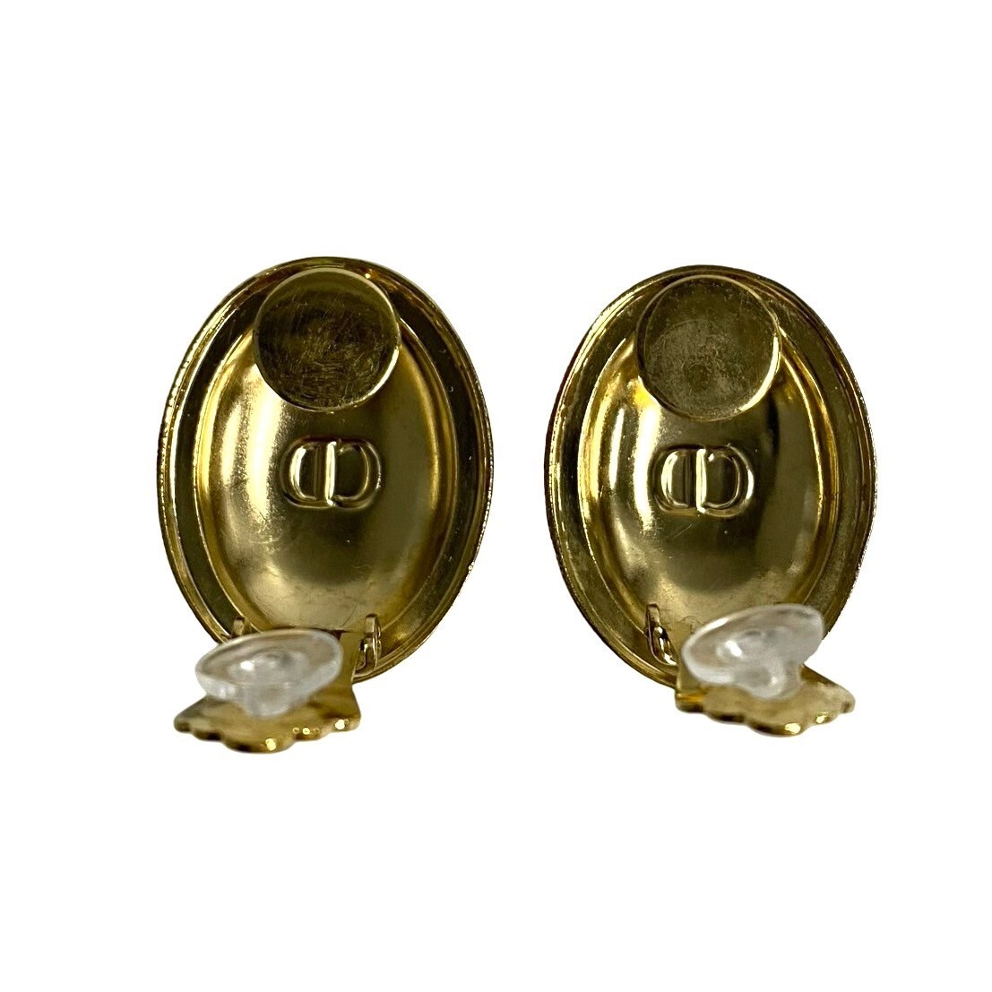 極 美品 Christian Dior クリスチャンディオール ヴィンテージ CD ロゴ モチーフ イヤリング イヤーカフ アクセサリー ゴールド 76065