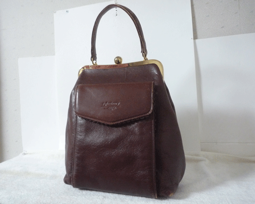 アリスバーリー　Aylesbury　レザー　ダークブラウン　がま口　リュックサック　レディース_画像1