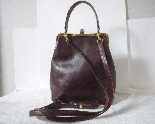 アリスバーリー　Aylesbury　レザー　ダークブラウン　がま口　リュックサック　レディース_画像2