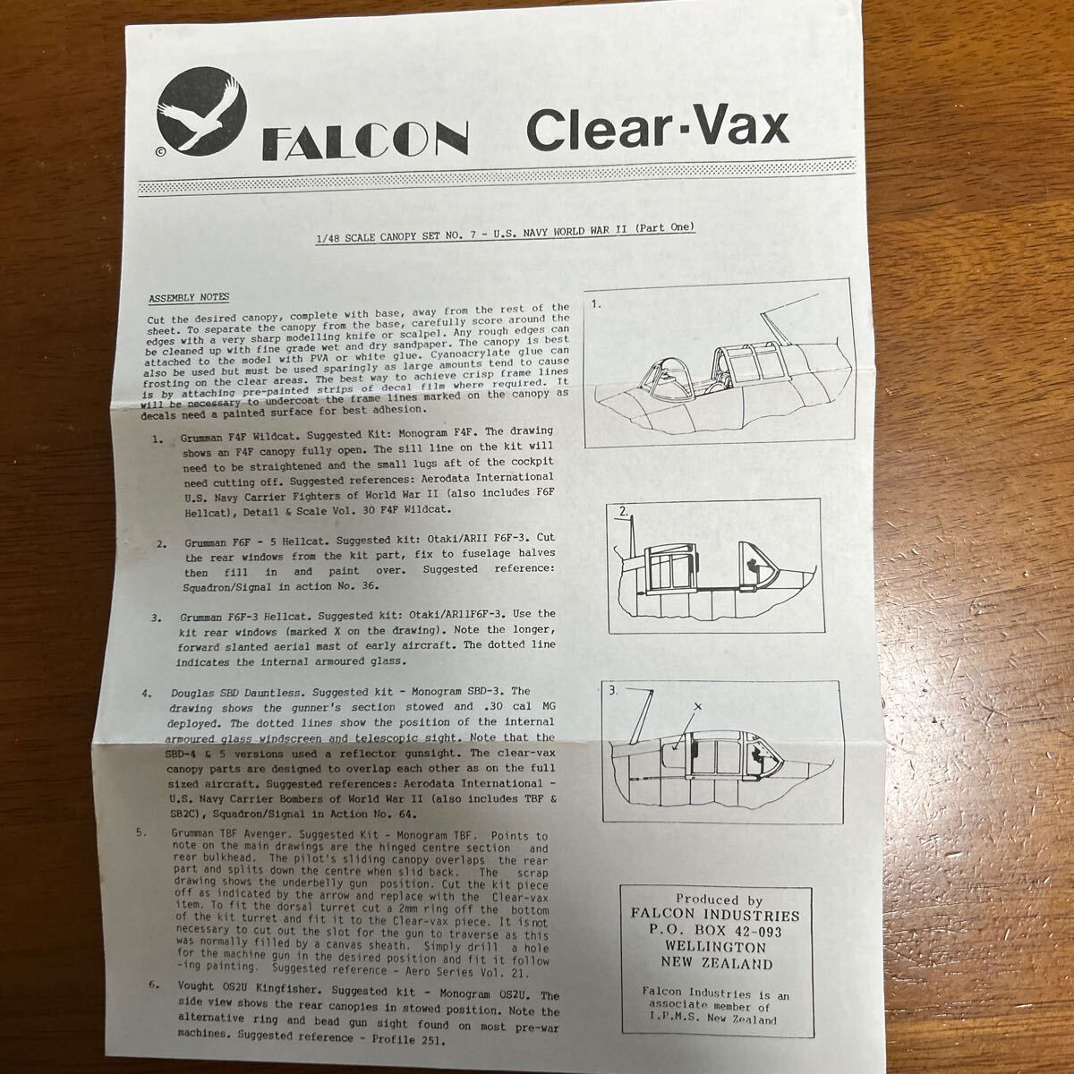 Falcon 1/48 Scale WWII U.S. Navy Part 1 - set #7 Clear-Vax Canopy Falcon 1/48 Scale WWII U.S. Navy Part 1 - set #7 Clear-Vax Canopy