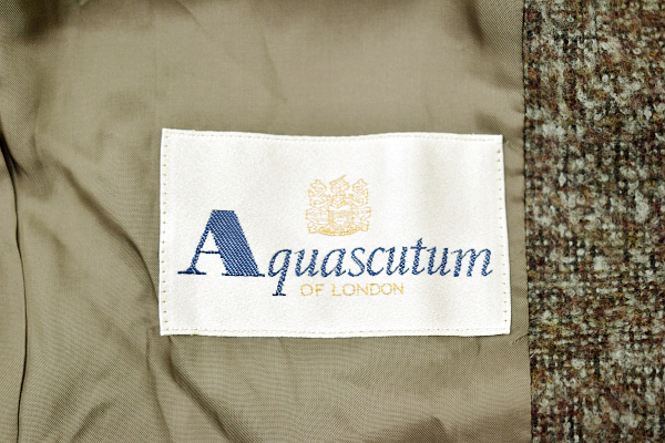 A-4878★美品★Aquascutum OF LONDON アクアスキュータム ロンドン★日本制 ブラウン系メランジ ツイード ジャケット 9
