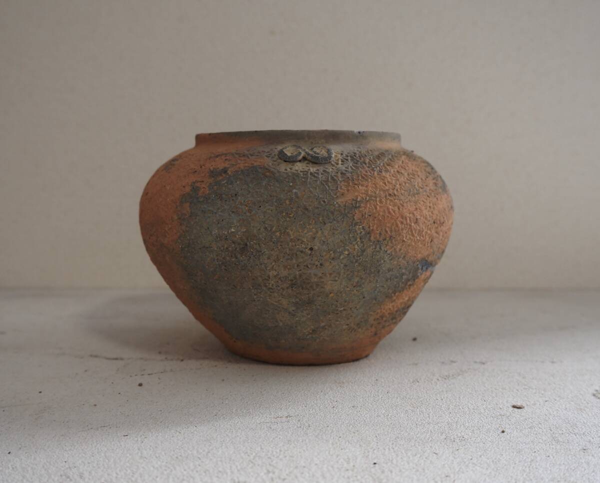 【逸品】 印文壺 灰陶 中国古玩 OAN】 高さ 古道具 古美術 骨董 9.5cm その他