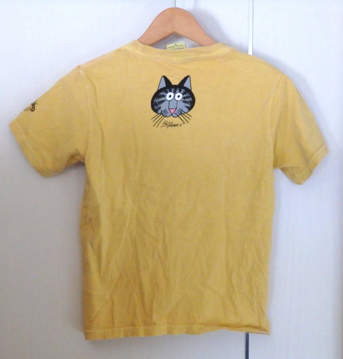 古著 ヴィンテージ★Crazy Shirts クリバンキャット Kliban cat★Tシャツ イエロー系 貓 ねこ キャラクター★Mサイズ コームドコットン