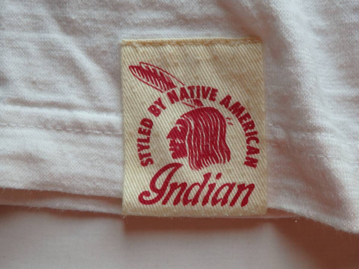 古著 ヴィンテージ★Indian インディアン 東洋エンタープライズ★ロンT Sサイズ★バッグデザイン ビーズ 刺繍 長袖Tシャツ