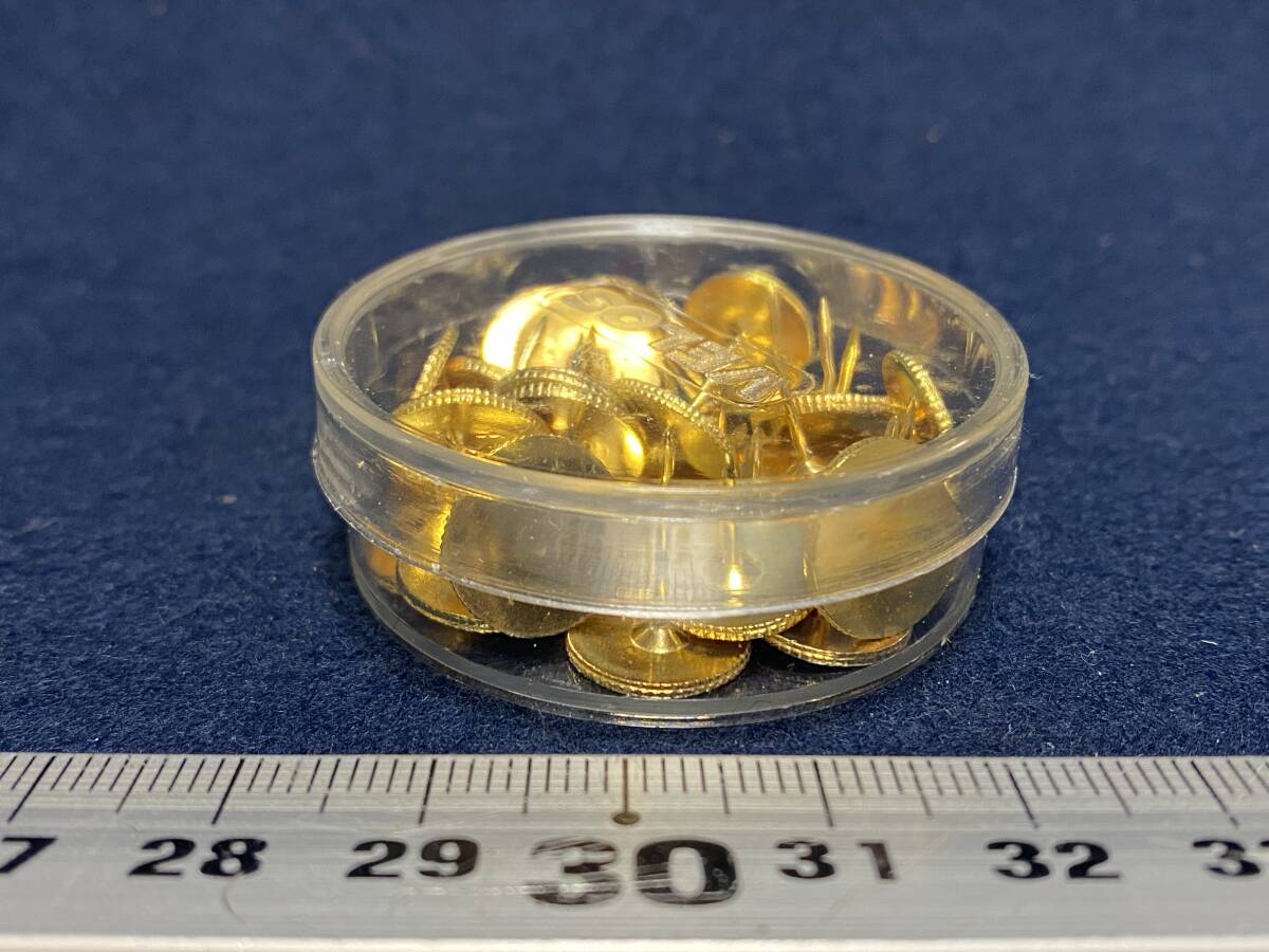 初代 昔の 旧型 VELOS ベロス 特許製法 二重画鋲 金色系 真鍮色 鉄製 ニッケル 針足ですから軽く押せて抜きやすい 昔ながらの 珍品 レトロ_画像1