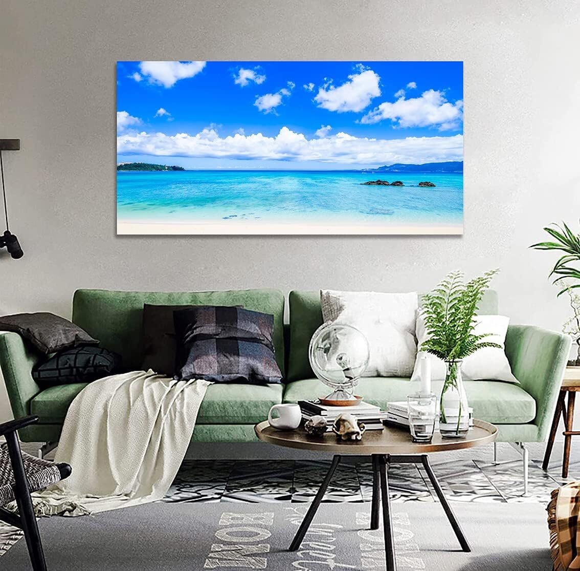  искусство panel картина 40x80cm синий море постер пейзаж орнамент . салон орнамент дерево рамка-оправа имеющий конечный продукт стена. . орнамент часть магазин украшение фон картина стена искусство 