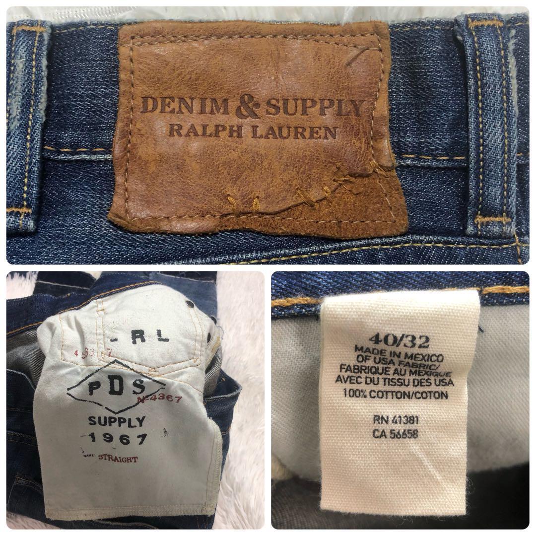 DENIM&SUPPLY RALPH LAUREN デニムアンドサプライラルフローレン パッチワーク リペア加工 デニムパンツ ジーンズ Gパン 大きめサイズ