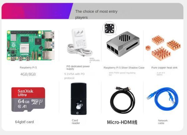  разработка панель Raspberry Pi 5 8GB Classic Basic комплект 