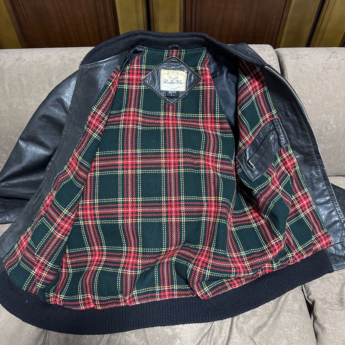 革ジャン スタンドカラー Lサイズ 美品 ビンテージ 昭和 当時物 革ジャン スタンドカラー Lサイズ 美品 ビンテージ 昭和 当時物